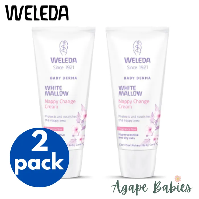 [2 Pack] Weleda White Mallow Nappy Change Cream, 50ml Exp: 07/24